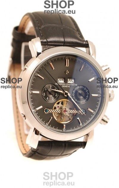Vacheron Constantin Malte Tourbillon Japanese Replica Watch in Black Dial
