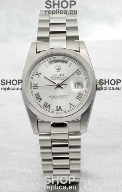 Rolex Day Date Silver Swiss Replica Watch