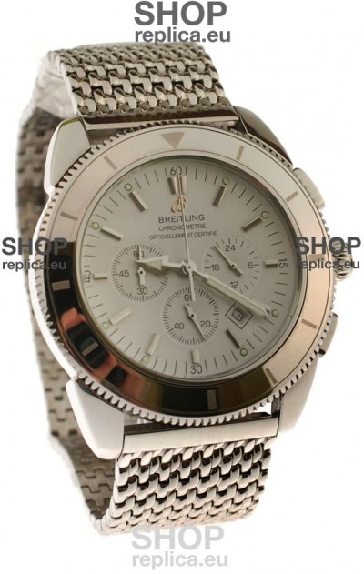 Breitling Chronometre Japanese Replica Watch in White Dial
