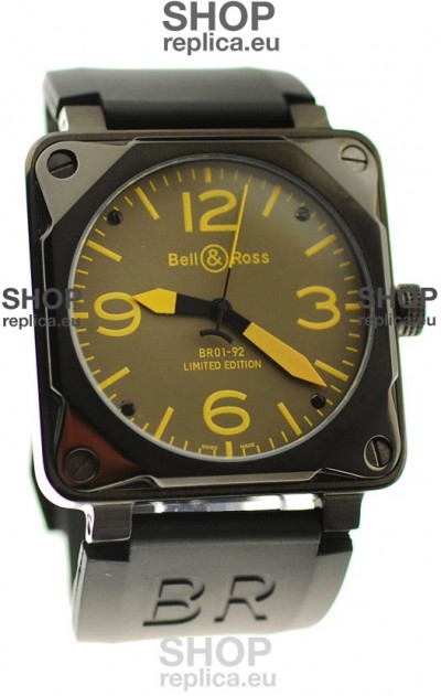 Bell and Ross BR01-92 Limited Edition Japanese PVD Watch in Yellow Markers