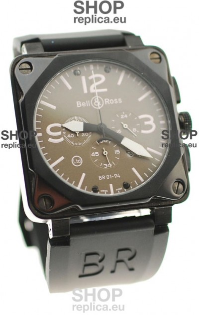 Bell and Ross BR01-94 Edition Japanese PVD Watch in Grey Dial