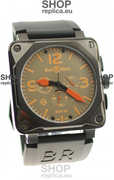 Bell and Ross BR01-94 Edition Japanese PVD Watch in Orange Markers