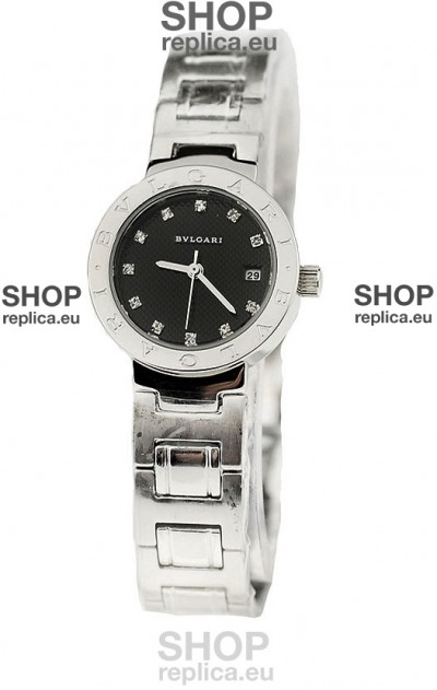 Bvlgari Quartz Japanese Watch in Black Dial
