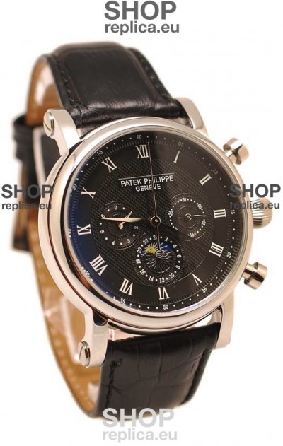 Patek Philippe Grand Complications Replica Watch in Black Dial