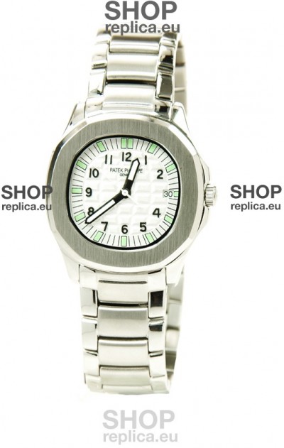 Patek Philippe Aquanaut Ladies Steel Watch in Green Markers