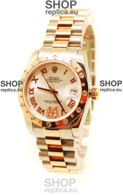 Rolex Datejust Two Tone Rose Gold Japanese Replica Watch - 36MM
