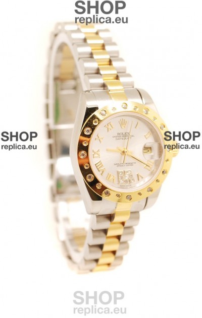 Rolex DateJust - Two Tone Lady Swiss Replica Gold Watch