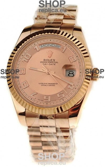 Rolex Day Date Pink Gold Swiss Replica Watch