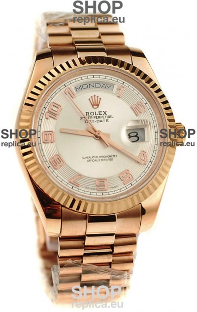 Rolex Day Date Pink Gold Japanese Replica Watch