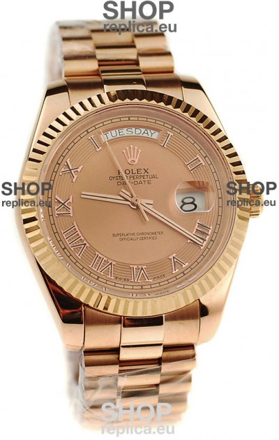 Rolex Day Date Pink Gold Japanese Replica Watch