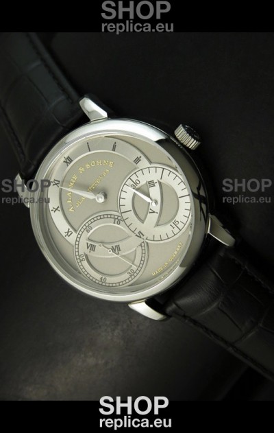 A.Lange & Sohne Dual Sub Dials Japanese Watch Black Strap