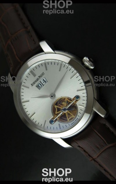 Audemars Piguet Jules Tourbillon Japanese Replica Watch in Silver Dial