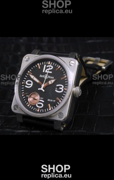 Bell and Ross BR013 97 Power Reserve Swiss Watch in Black Dial