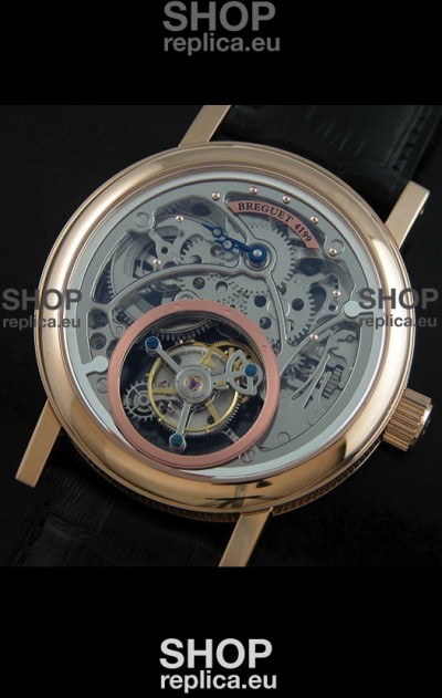 Breguet 4199 Swiss Watch in Grey Skeleton Tourbillon Watch