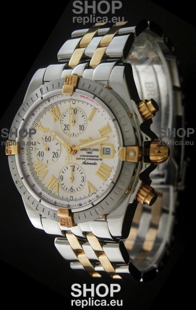 Breitling Chronomat Evolution Swiss Replica Watch in White Dial