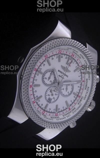 Breitling Bentley Chronograph Japanese Replica Watch in White Dial