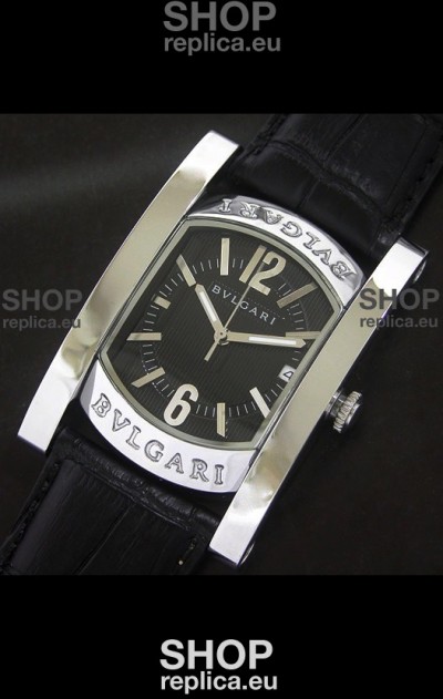 Bvlgari Assioma Japanese Replica Quartz Watch in Black Dial