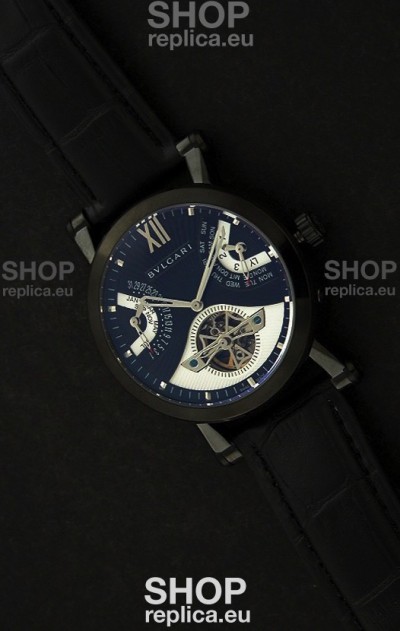 Bvlgari Sotirio Japanese Replica Automatic Watch in Blue Dial