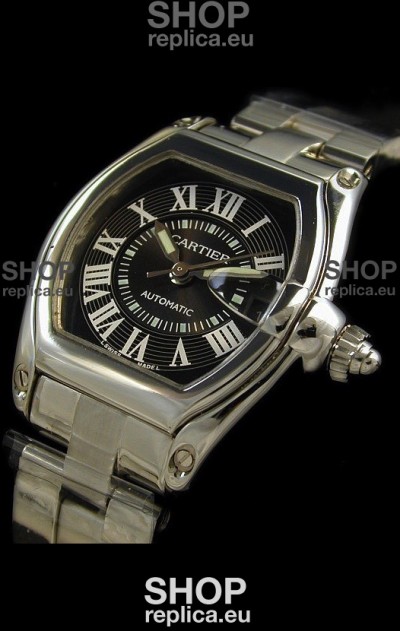 Cartier Roadster Swiss Replica Watch in Black Dial
