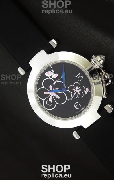Cartier Pasha de Ladies Replica Watch in Black Dial