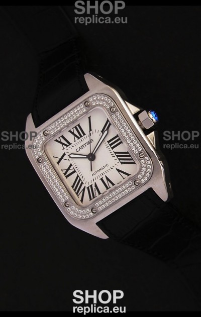 Cartier Santos in Swiss Replica Watch in White Dial