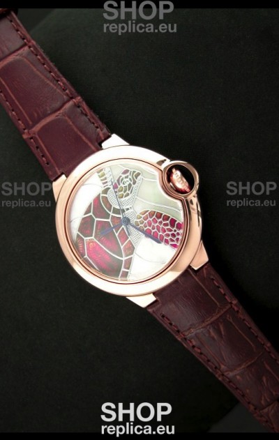 Ballon De Cartier Watch in Turtle Lacquered Dial