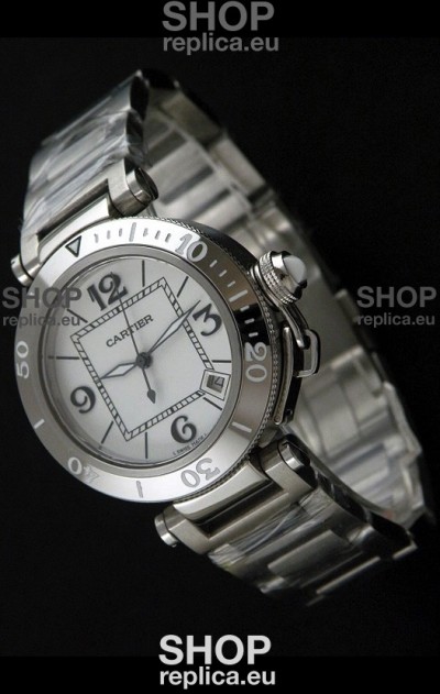 Cartier Pasha De Seatimer Japanese Quartz Watch in White Dial