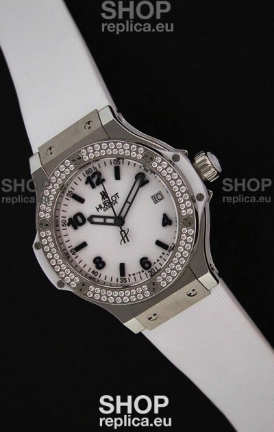 Hublot Big Bang King Swiss Quartz Watch in Faux Diamonds Plated