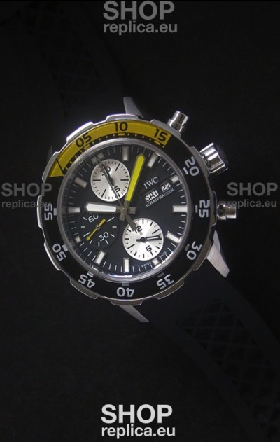 IWC Aquatimer Chronograph Swiss Replica Watch in Black Dial