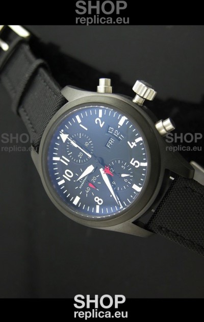 IWC Pilot Top Gun Automatic Swiss Replica Watch in Black PVD