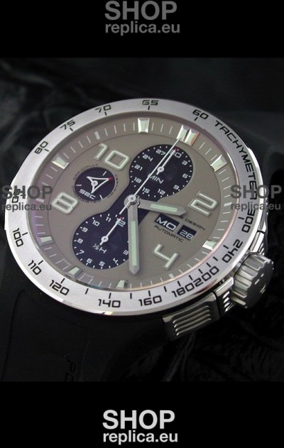 Porsche Design Flat Six P'6340 Swiss Chronograph Watch in Grey Dial