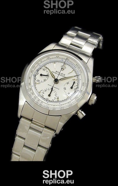 Rolex Oyster Chronograph Vintage Swiss Replica Watch in White Dial