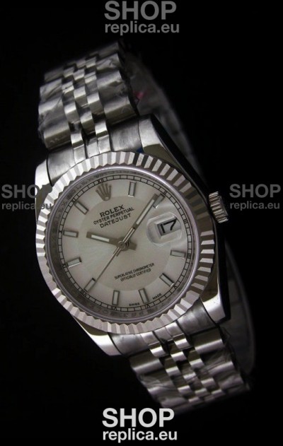Rolex Datejust Mens Swiss Replica Watch in White Dial