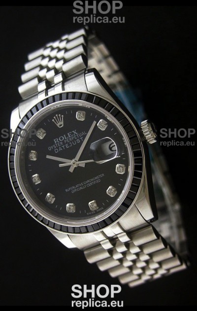 Rolex Datejust Japanese Replica Automatic Watch in Black Dial