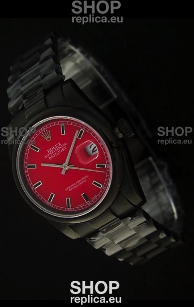 Rolex Datejust Japanese Replica PVD Watch in Red Dial