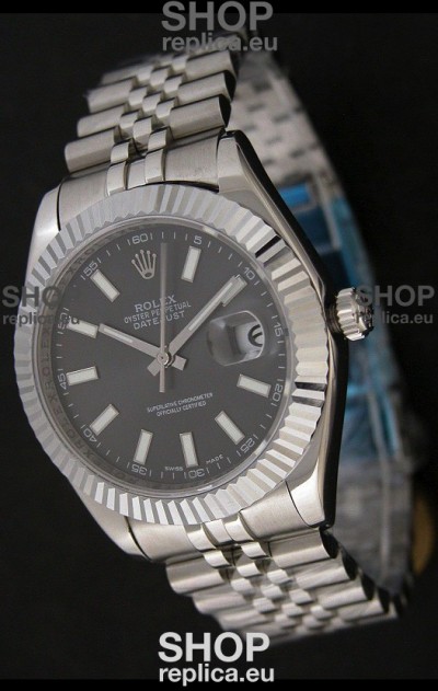 Rolex Datejust Swiss Replica Watch in Grey Dial