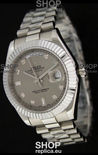 Rolex Oyster Perpetual Day Date Japanese Replica Watch in Grey Dial