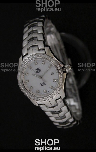 Tag Heuer Link Swiss Ladies Watch in Mother of Pearl White Dial