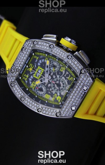 Richard Mille Filippe Massa Edition Titanium Swiss Replica Watch in Yellow Strap