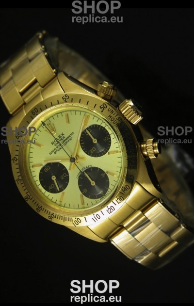 Rolex Daytona 6265 Cosmograph Metallic Gilt Dial in Gold Case