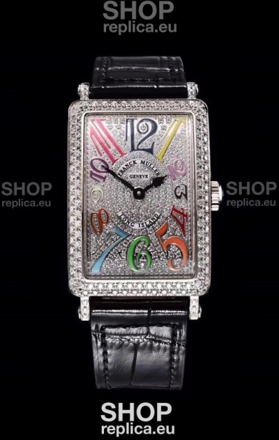 Franck Muller Long Island Color Dreams Ladies Swiss Watch in Black Strap