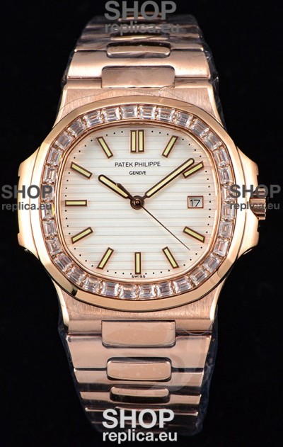 Patek Philippe Nautilus 5711/1R 1:1 Mirror Watch - Baguette Diamonds Bezel