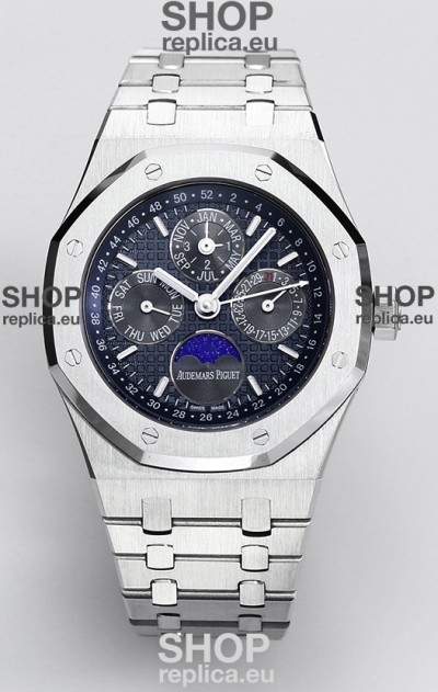 Audemars Piguet Royal Oak Perpetual Calendar Swiss Replica 904L Steel - Navy Blue Dial 