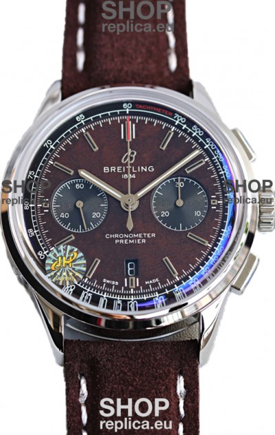 Breitling Premier B01 Chronograph 42 Edition Steel Casing Centenary Brown Dial - 1:1 Mirror Replica Watch