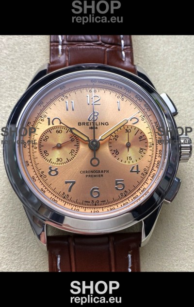 Breitling Premier B01 Chronograph 42 Edition Steel Casing Champange Dial - 1:1 Mirror Replica Watch