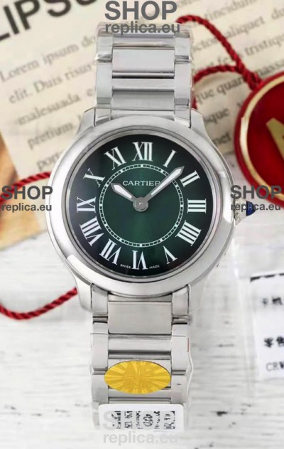 Cartier Ronde Must 29MM Swiss Quartz Green Dial 1:1 Mirror Swiss Replica Watch 