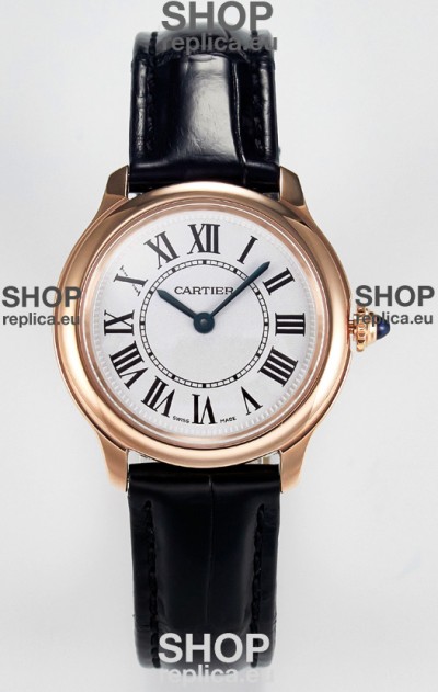 Ronde Louis Cartier Super Clone 29MM Rose Gold Watch in Swiss Quartz Movement
