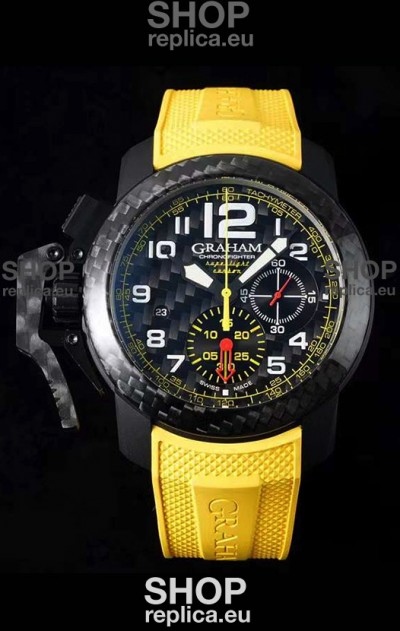 Graham Chronofighter Superlight Carbon Yellow 1:1 Mirror Swiss Replica Watch 
