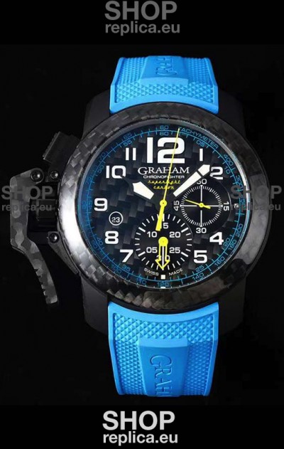 Graham Chronofighter Superlight Carbon Blue 1:1 Mirror Swiss Replica Watch 