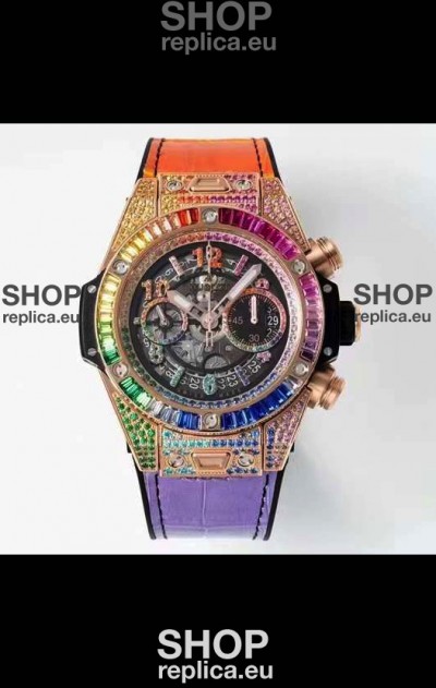 Hublot Big Bang UNICO Rose Gold Rainbow Swiss 1:1 Mirror Replica Watch